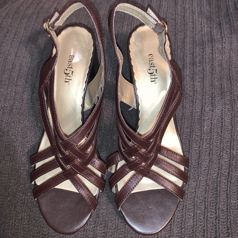 Brown leather 2 inch Heels